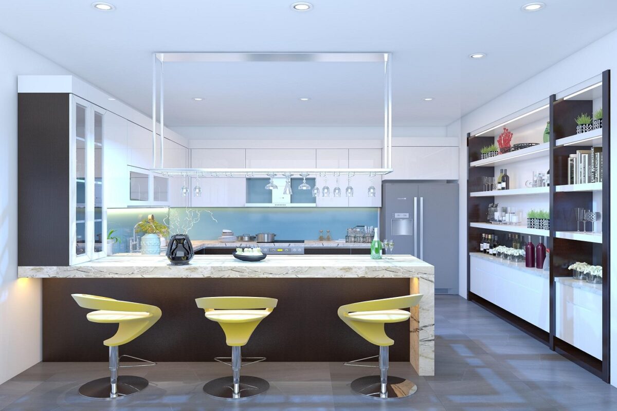 Mẫu thủ bếp chữ G theo phong cách hiện đại